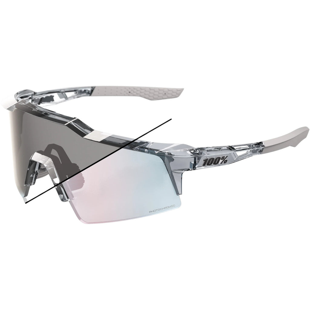 100% SPEEDCRAFT SL - Polished Translucent Grey - Rose Gold Photochromic Glasses