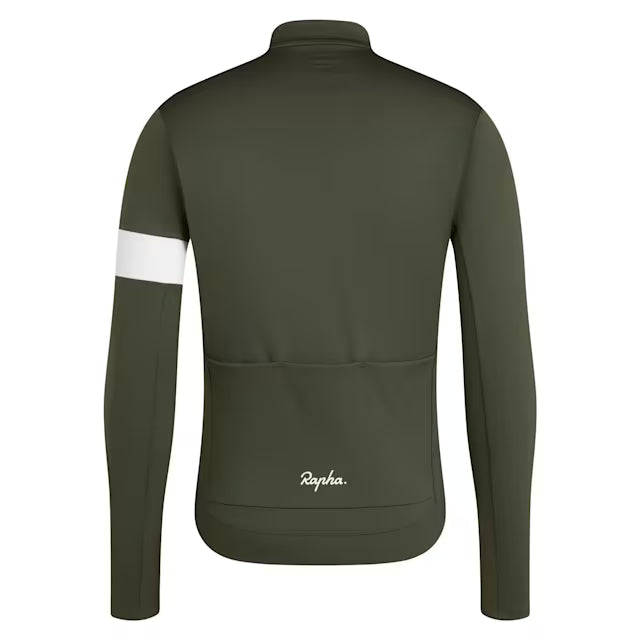 Men's Core Thermal Long Sleeve Jersey Dark Green/White [Rapha:M]