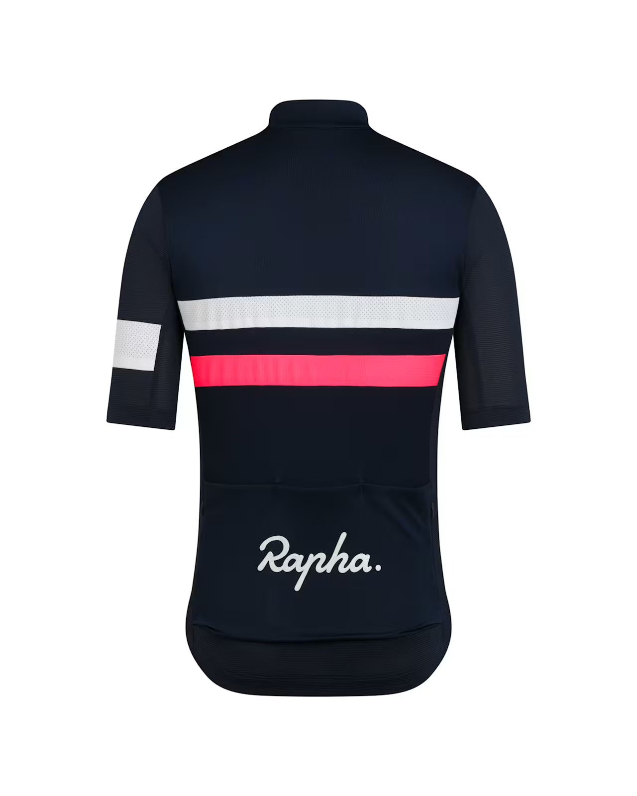 Rapha Men's Brevet Lightweight Jersey Dark Navy/Silver/High-Vis Pink Size Large