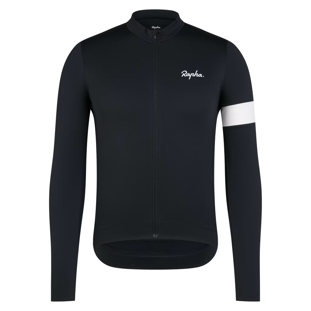 Rapha Men's Core Thermal Long Sleeve Jersey Black/White [Rapha:M]