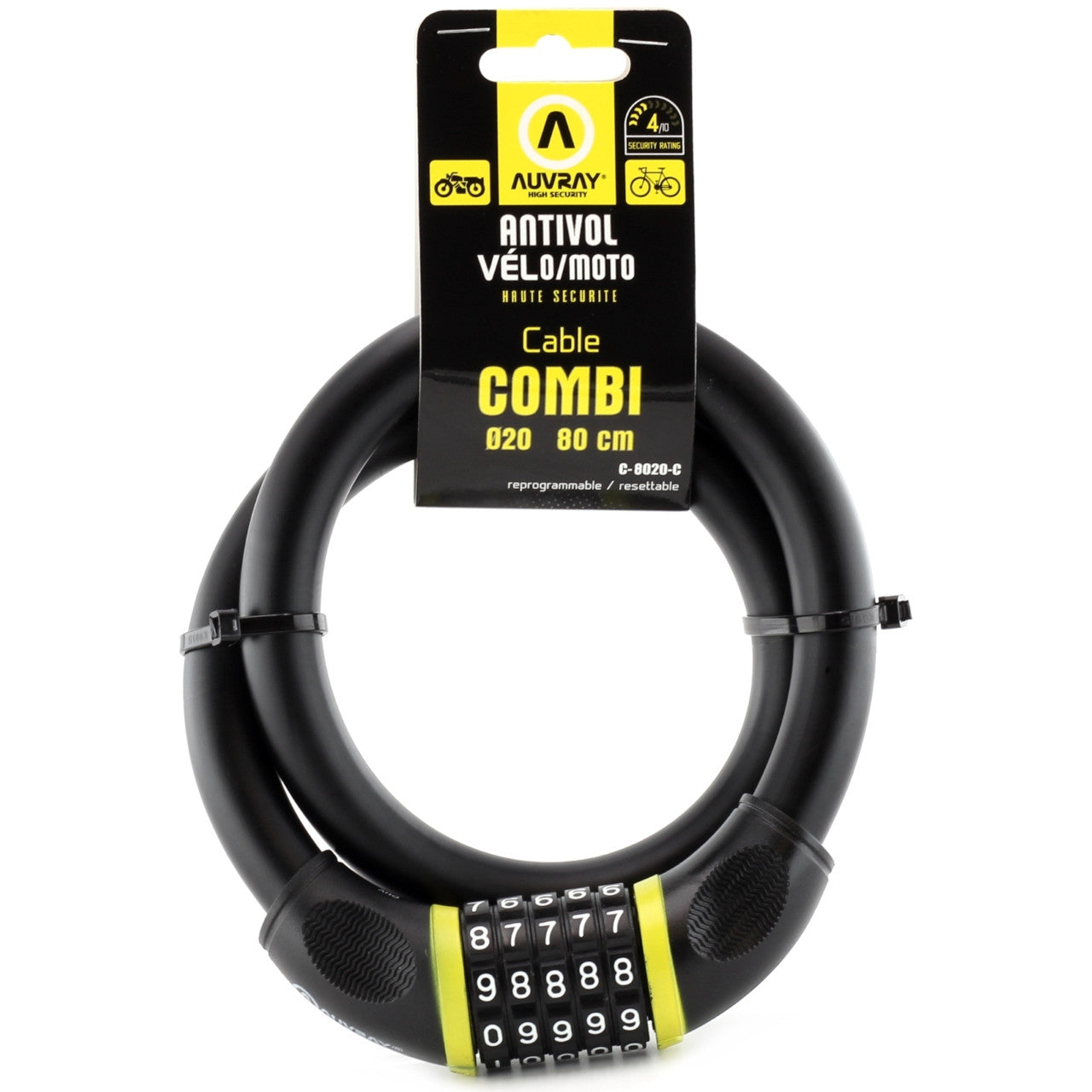 Auvray 80cm Cable Combi-Lock