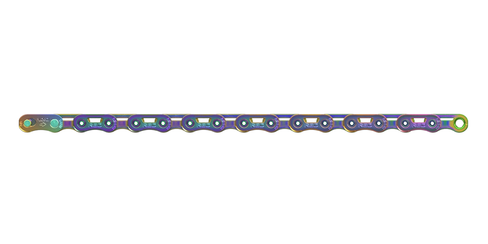 SRAM CN RED E1 126LI RBW W/PWR.LCK Chain Red E1 Flattop 126Links Rainbow w/ PowerLock 12 Speed